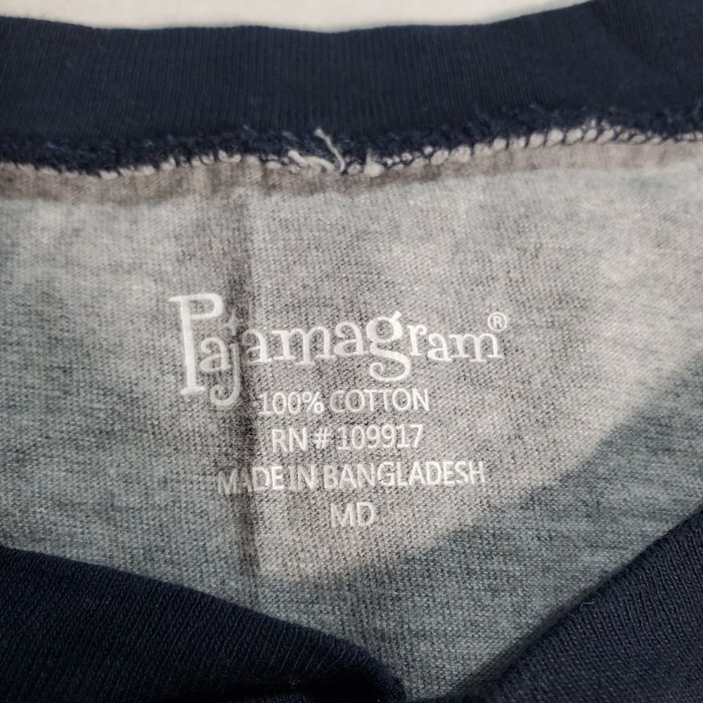 PAJAMAGRAM. Men pajama set, ringer tee with gray jogger pant pj-men. SKU# A-98 - Picture 4 of 16